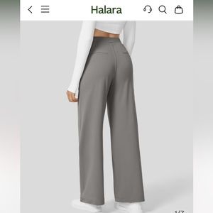Halara 	
High Waisted Plicated Side Pocket Straight Leg Work Pants *1